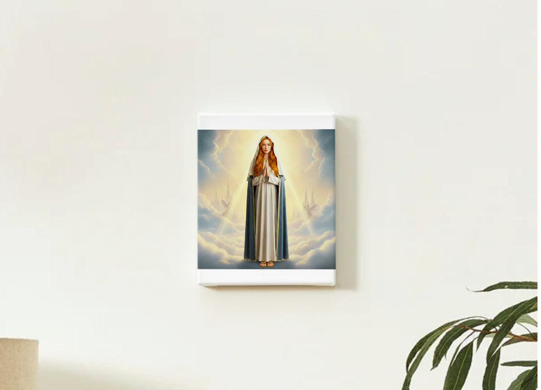 Irish Ginger Celtic Virgin Mary Portrait - Printable Digital Art