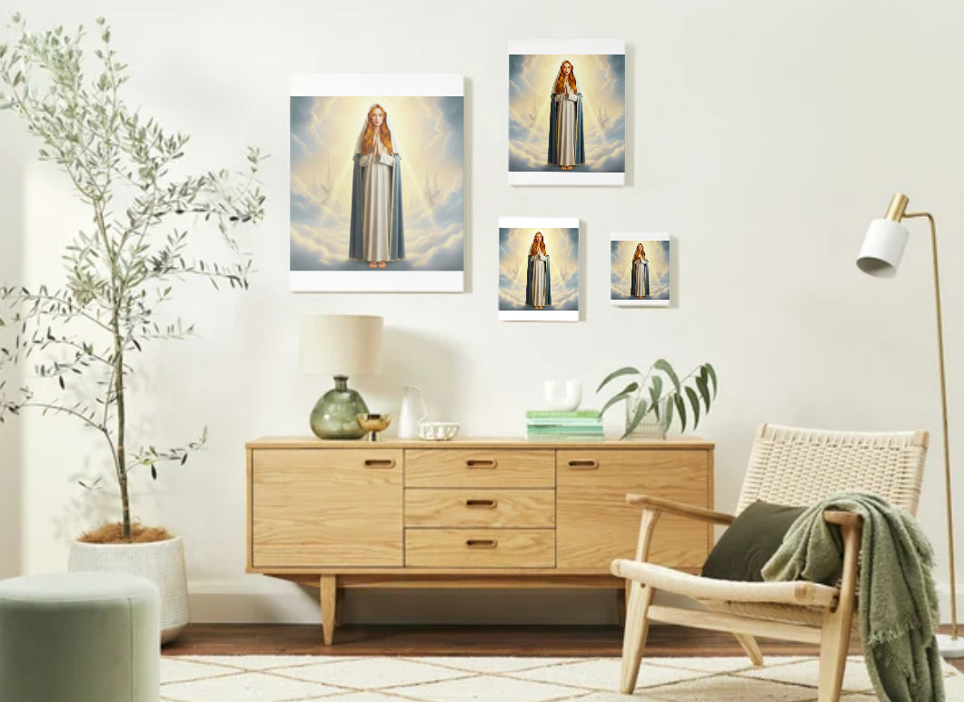 Irish Ginger Celtic Virgin Mary Portrait - Printable Digital Art