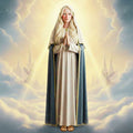 Scandinavian Nordic Virgin Mary Portrait - Printable Digital Art