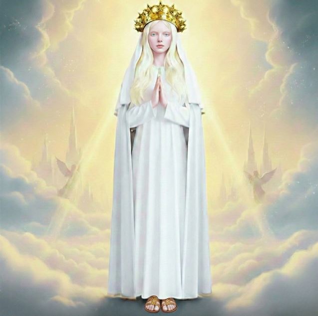 Queen of Heaven Virgin Mary Portrait V4 - Printable Digital Art