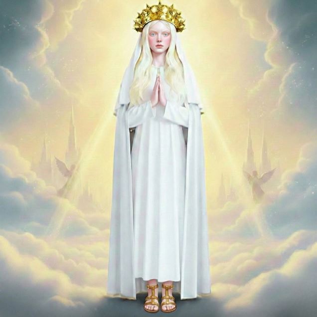 Queen of Heaven Virgin Mary Portrait V5 - Printable Digital Art
